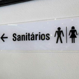 placa informativa para banheiro Água Espraiada